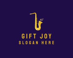 Musical Gold Saxophone logo design