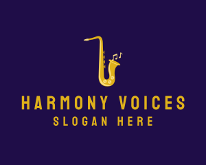 Choir - Musical Gold Saxophone logo design