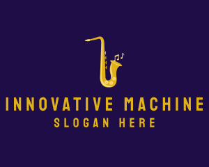 Musical Gold Saxophone logo design