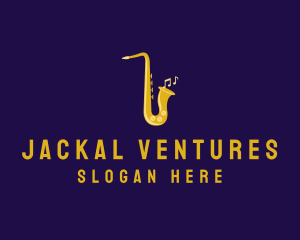 Musical Gold Saxophone logo design