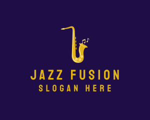Jazz - Musical Gold Saxophone logo design