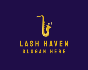 Musical Gold Saxophone logo design