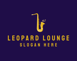 Musical Gold Saxophone logo design