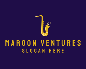 Musical Gold Saxophone logo design