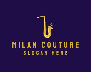 Musical Gold Saxophone logo design