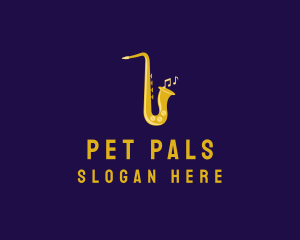 Musical Gold Saxophone logo design