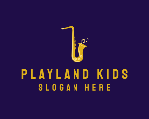 Musical Gold Saxophone logo design