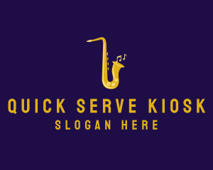 Musical Gold Saxophone logo design