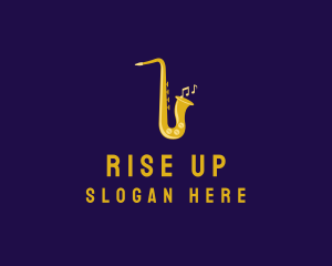 Musical Gold Saxophone logo design