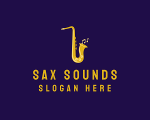 Musical Gold Saxophone logo design