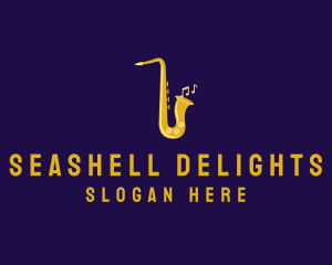 Musical Gold Saxophone logo design