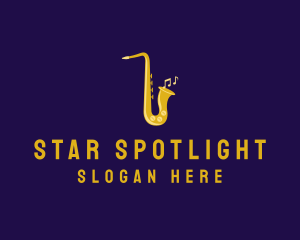 Musical Gold Saxophone logo design