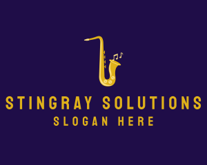 Musical Gold Saxophone logo design