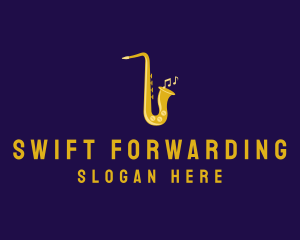 Musical Gold Saxophone logo design