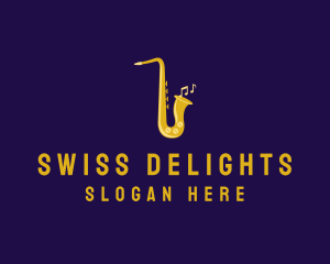 Musical Gold Saxophone logo design