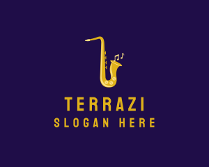 Musical Gold Saxophone logo design