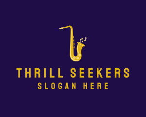 Musical Gold Saxophone logo design