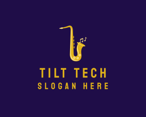 Musical Gold Saxophone logo design