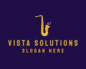 Musical Gold Saxophone logo design