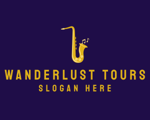 Musical Gold Saxophone logo design