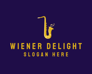 Musical Gold Saxophone logo design