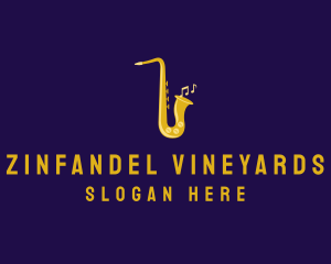 Musical Gold Saxophone logo design