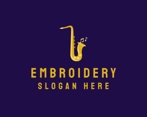 Musical Gold Saxophone logo design