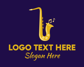 Music - Musical Gold Saxophone logo design