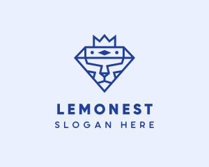 Lion - Lion Crown Diamond logo design