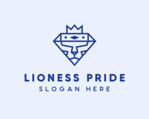 Lion Crown Diamond  logo design