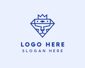 Royalty - Lion Crown Diamond logo design