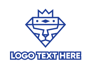 Lion King - Lion Diamond Monogram logo design
