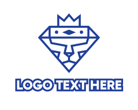 Queen - Lion Diamond Monogram logo design