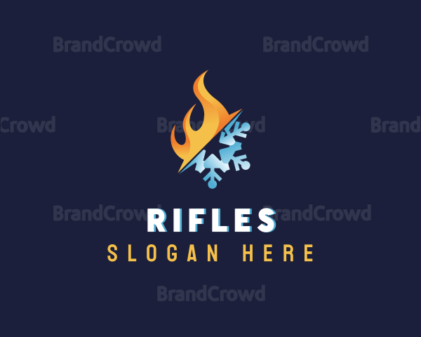 Flame Snowflake Temperature Logo