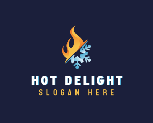 Flame Snowflake Temperature logo design