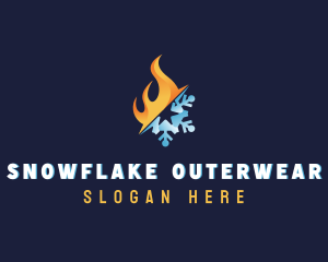 Flame Snowflake Temperature logo design