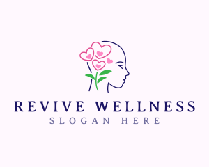 Rehab - Floral Head Mental logo design