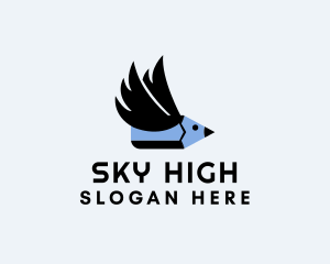 Fly - Flying Pencil Bird logo design