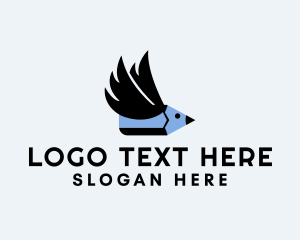 Stationery - Flying Pencil Bird logo design