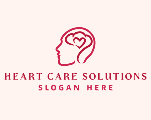 Heart Brain Person logo design