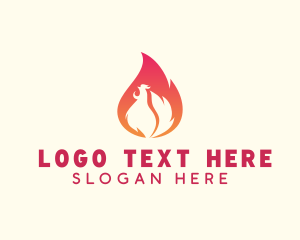 Meat - Hot Chicken Flame logo design