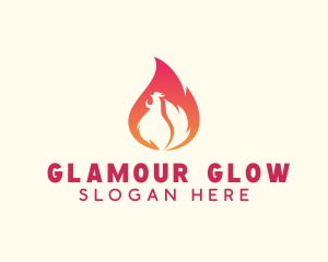 Hot - Hot Chicken Flame logo design