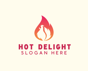 Hot Chicken Flame logo design