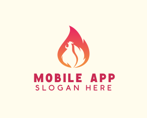 Grill - Hot Chicken Flame logo design