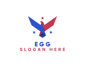 Aeronautics - Geometric Eagle Star logo design