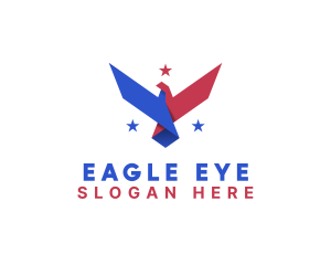 Geometric Eagle Star logo design