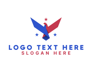American - Geometric Eagle Star logo design
