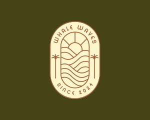 Wave Beach Island logo design