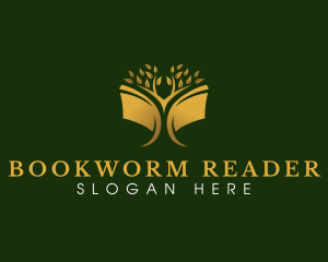 Reader - Book Library Tree logo design