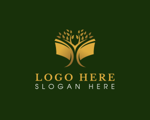 Writer - Book Library Tree logo design